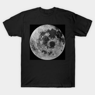 Full Moon Pencil Drawing with Black Background T-Shirt